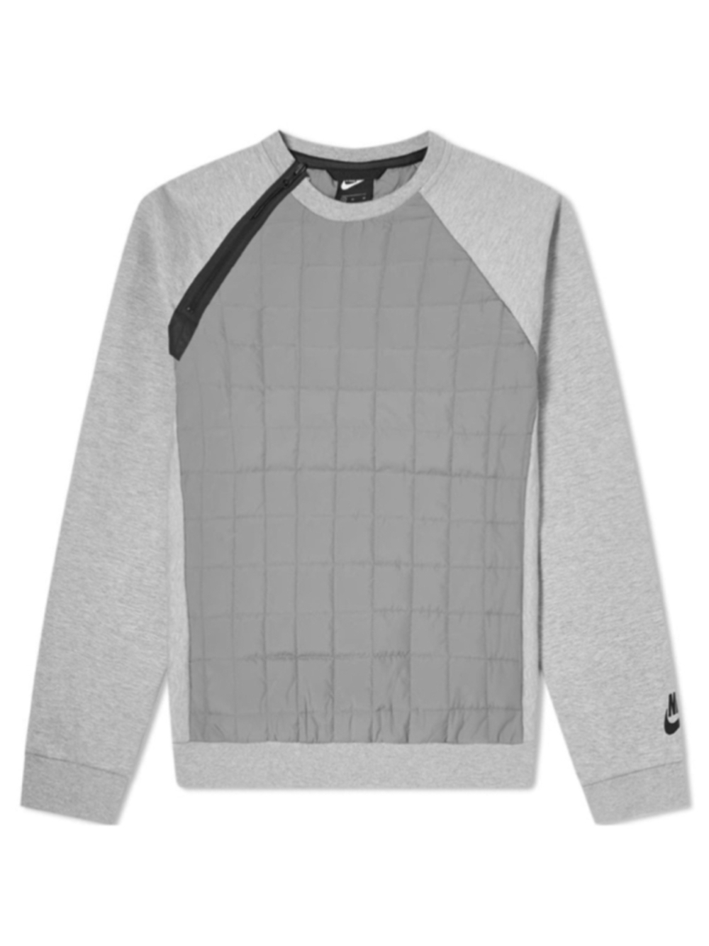Nike Tech Pack Quilted Crewneck Sweatshirt in grey athletic academic sz M